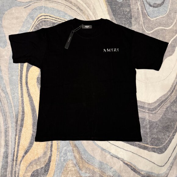 Amiri MA Baroque Logo Black Tee Mens Size Large
